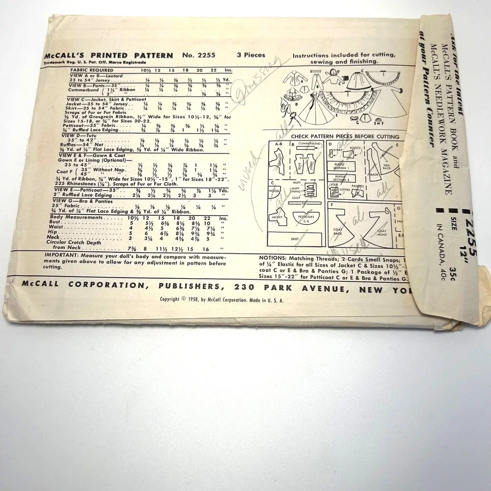 McCalls Vintage‎ 1950's Pattern #2255 12
